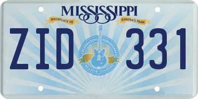 MS license plate ZID331