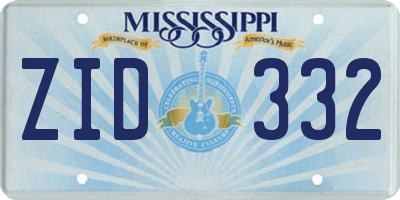 MS license plate ZID332
