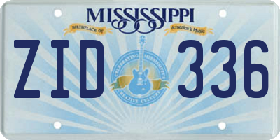 MS license plate ZID336