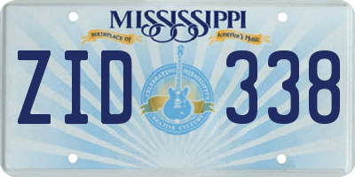 MS license plate ZID338