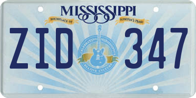 MS license plate ZID347