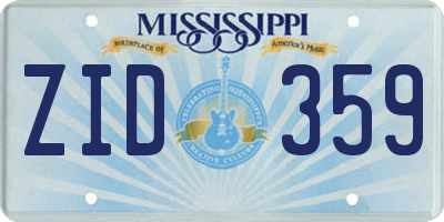 MS license plate ZID359