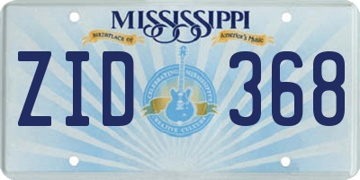 MS license plate ZID368