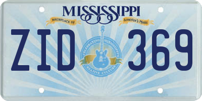 MS license plate ZID369