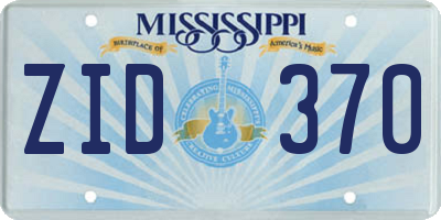MS license plate ZID370