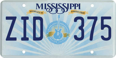 MS license plate ZID375
