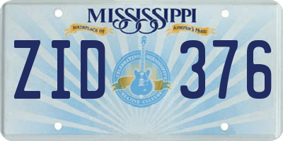 MS license plate ZID376