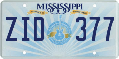 MS license plate ZID377