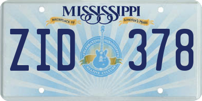 MS license plate ZID378