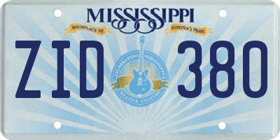 MS license plate ZID380