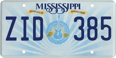 MS license plate ZID385