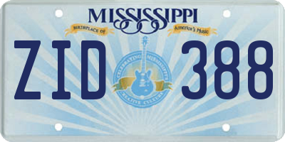 MS license plate ZID388