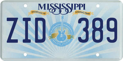 MS license plate ZID389