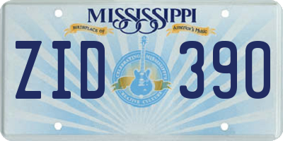 MS license plate ZID390