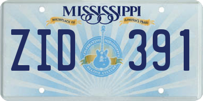 MS license plate ZID391