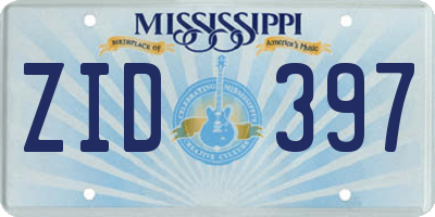 MS license plate ZID397