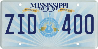 MS license plate ZID400