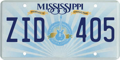 MS license plate ZID405