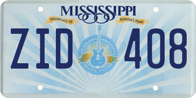 MS license plate ZID408