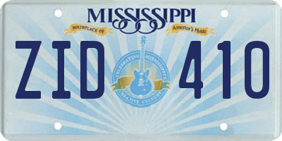 MS license plate ZID410