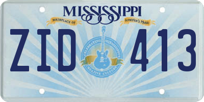 MS license plate ZID413
