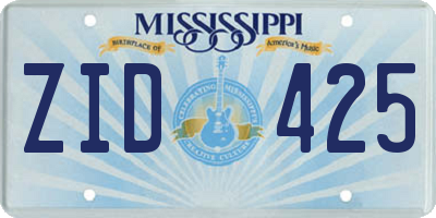 MS license plate ZID425