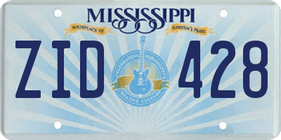 MS license plate ZID428