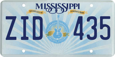 MS license plate ZID435
