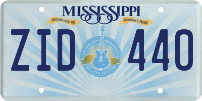 MS license plate ZID440