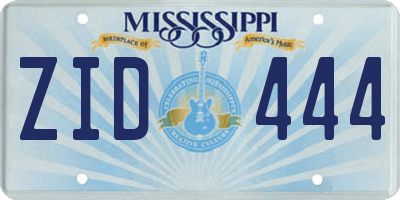 MS license plate ZID444