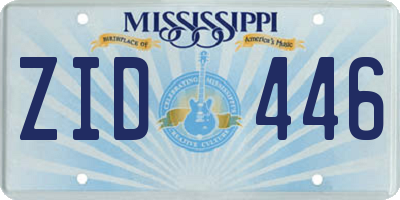 MS license plate ZID446