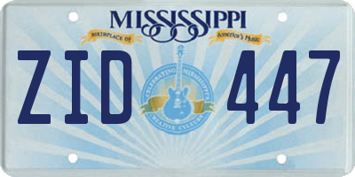 MS license plate ZID447