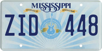 MS license plate ZID448