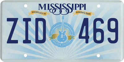 MS license plate ZID469