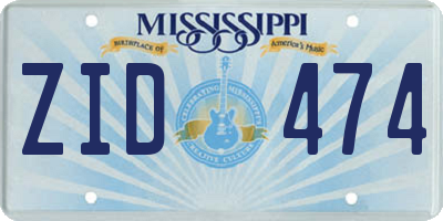 MS license plate ZID474