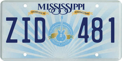 MS license plate ZID481