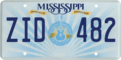 MS license plate ZID482