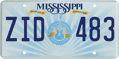 MS license plate ZID483