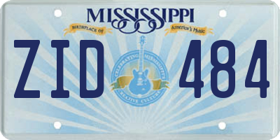 MS license plate ZID484