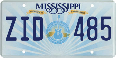 MS license plate ZID485