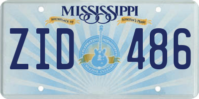 MS license plate ZID486