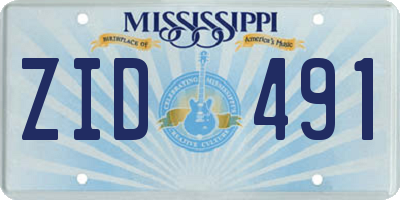 MS license plate ZID491