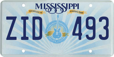 MS license plate ZID493