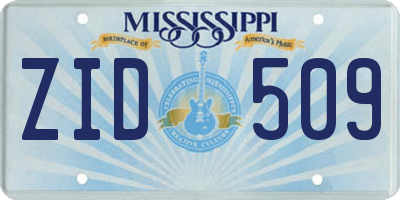 MS license plate ZID509