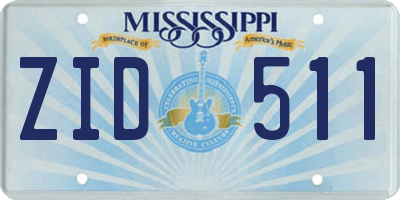 MS license plate ZID511