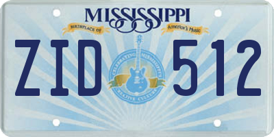 MS license plate ZID512