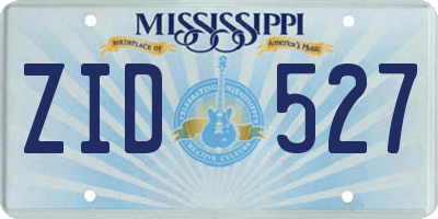 MS license plate ZID527