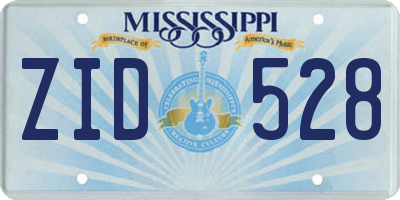 MS license plate ZID528