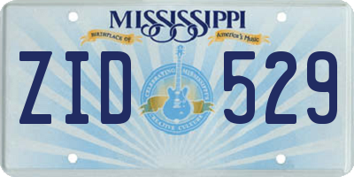 MS license plate ZID529