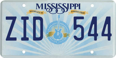 MS license plate ZID544